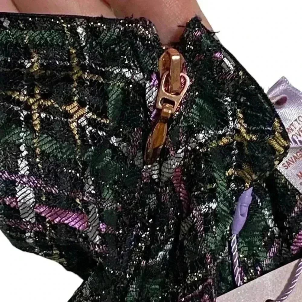 Savage X Fenty A Little Tart Women’s XS Black Multi Plaid Corset Bustier NWT - Picture 8 of 12